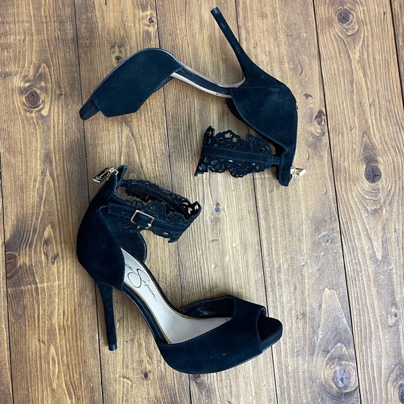 Jessica Simpson Bonney heels size 5.5M black stilettos - Picture 3 of 9